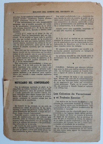 Confederación De Maestros 1942 Mayo Antiguo Panfleto Ro 081 1