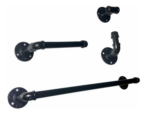 Set De 4 Accesorios Para Baño Industrial Jamcoly -7yy3zv3m 0
