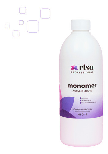 Líquido Acrilico Monomer Profissional Risa 480ml 0