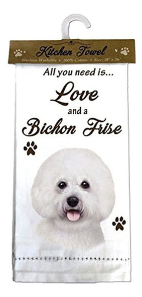 E And S Pets 700-4 Bichon - Toallas De Cocina Color Blanco 0