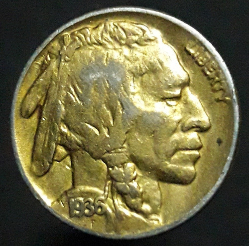 Botón En Moneda Five Cents 1935 0