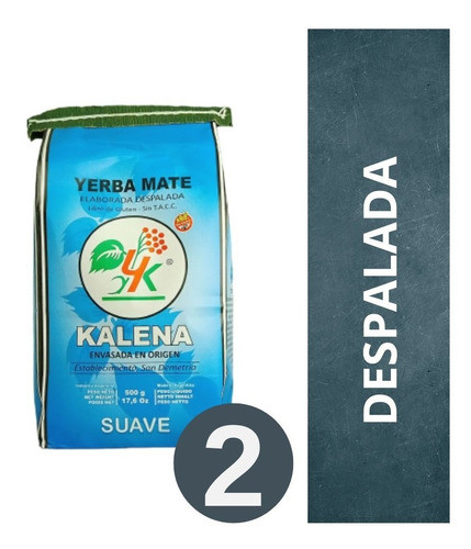 Yerba Mate Kalena Barbacua Despalada 2 X 500 Gr - Sin Acidez 0
