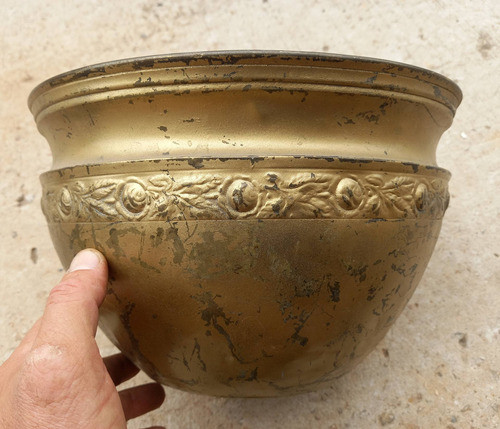 Porta Maceta De Bronce 28,5 Diam X 17,5 Alto - 1 Kilo 400 G. 0