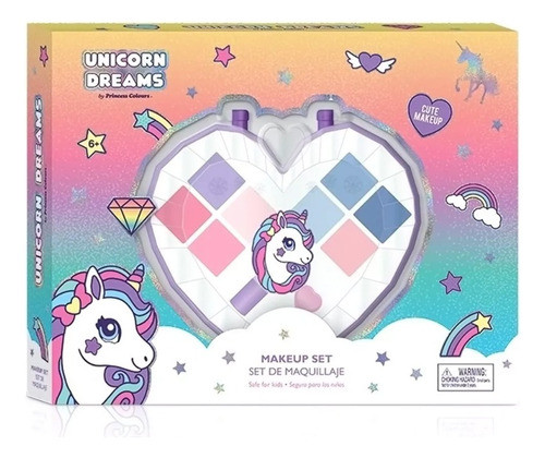 Corazon Facetado Unicorn Dreams Con Maquillaje Infantil 0
