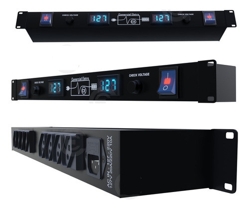 Regua Bi Partida Ac 8 Tomadas 10a Com Chaves Individuais 2x4 0
