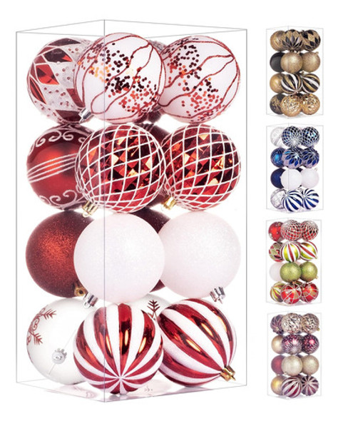 16 Adornos Para Arbol De Navidad Jekosen Rojo Y Blanco 0 16 Adornos Para Arbol De Navidad Jekosen Rojo Y Blanco 0