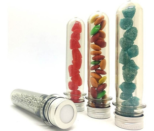 50 Tubos Golosineros 13cm Tapa Metálica Souvenir Candy Bar 0