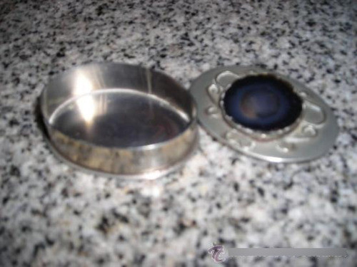 Antiguo Pastillero Alpaca O Plata C/piedra P/ Entendidos 1