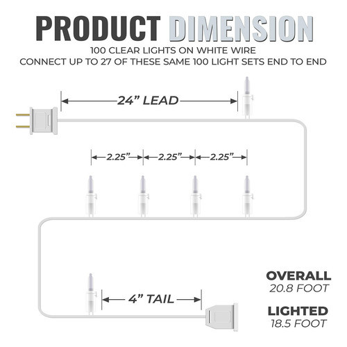 612 Vermont - 100 Luces Led De Navidad, Con Aprobacin Ul Par 1