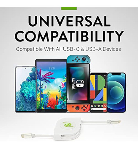 Cable Usb C Retrak, Cable Retráctil Retrak Usb C A Usb C De 1