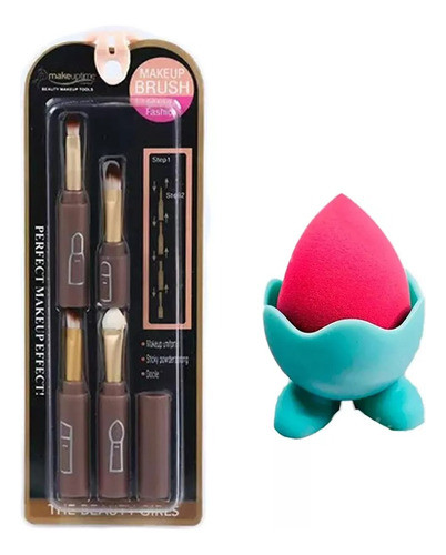 Kit Maquillaje Kit X5u Brochas + Esponjita Con Soporte 0