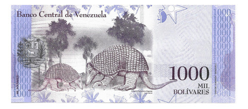 Venezuela Billete 1.000 Bolívares Fs. Año 2017 - P95b - Unc 1