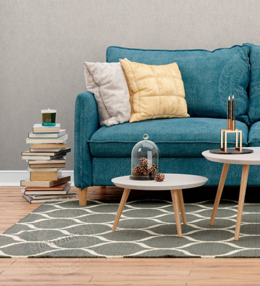 Papel Vinilico Text Lavable Aura 8641 Muresco Bco Vetas Gris 1