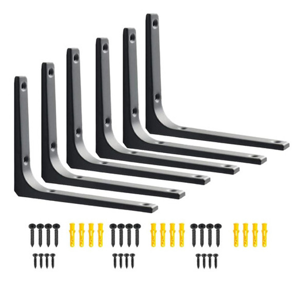 Paquete De 6 Soportes En L De Pared, Soporte De Estante De E 0