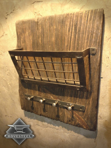 Porta Llaves De Pared Rustico Industrial Hierro Y Madera 1