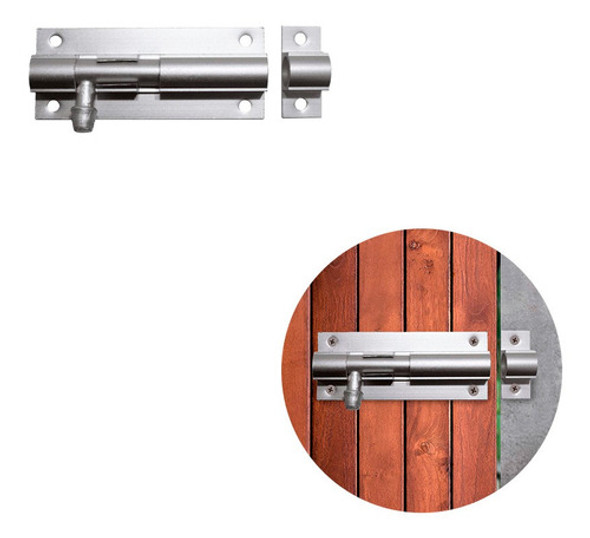 Trinco Ferrolho Alumínio Fosco 4 Polegadas 2 Unidades 0