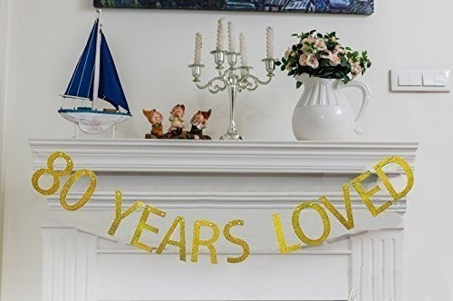 Fecedy Gold Glitter 80 Años Amaron La Pancarta Para Decorac 1