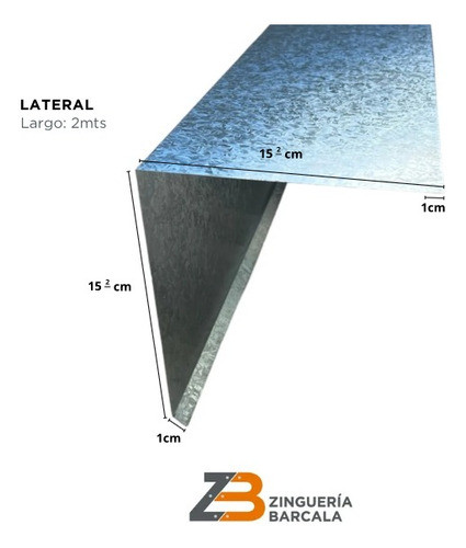 Babeta Cenefa Lateral En L - Zingueria  Chapa Precio X 2 Mts 1
