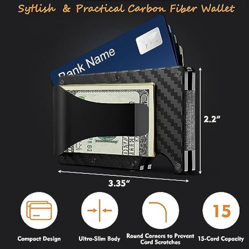 Xingscr Billetera Minimalista De Fibra De Carbono 1