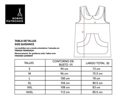 Molde De Costura, Pechera Escolar Adultos , Delantal Pdf 1