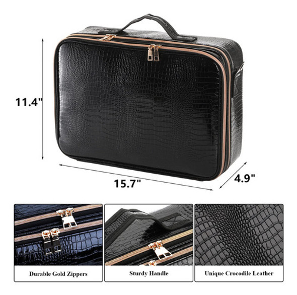Deayou Estuche De Maquillaje De Viaje De 3 Capas, Organizado 1