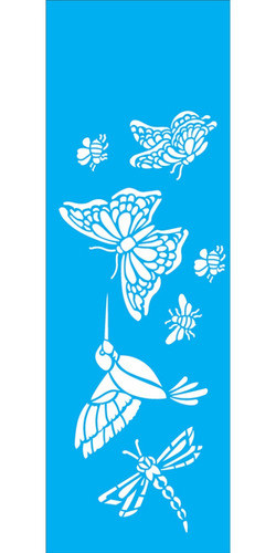 Stencil Opa Borboletas, Pássaros E Abelhas - 10x30cm - 1463 0