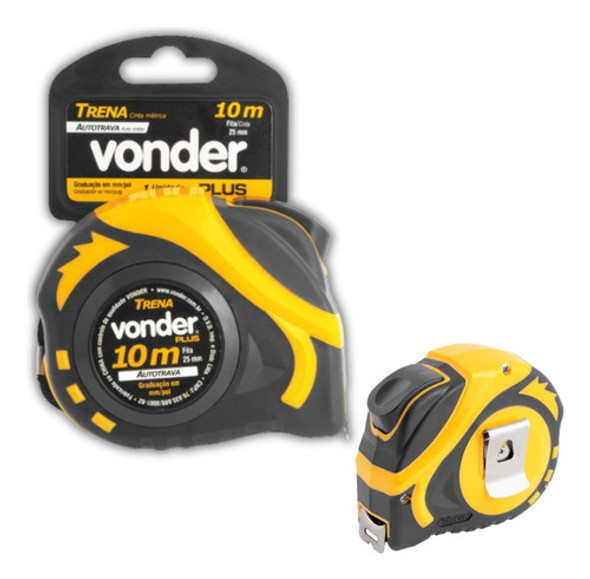 Trena 10 Metros Emborrachada Autotrava 25mm Vonder Plus 0