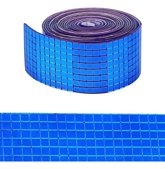 Espejos Autoadhesivos Azul 5x5mm - 1 Tira Mosaico De 4x250cm 1