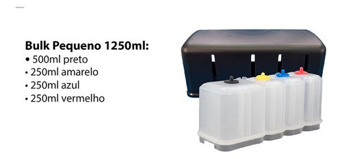 Kit Luxo 1250ml Reservatório Bulk Ink Universal 1