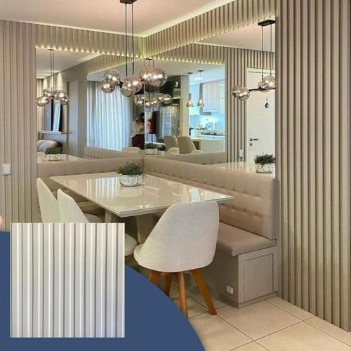 5 Placas 3d Pvc Painel Ripado Revestimento Parede Resistente 0
