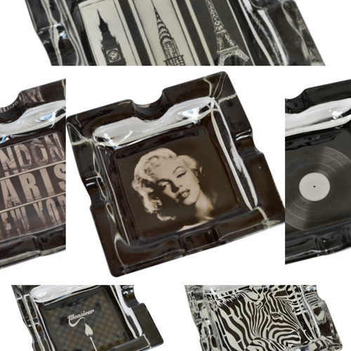 Cenicero Vidrio Vintage Cuadrado Cigarrillo Bar Marilyn 1