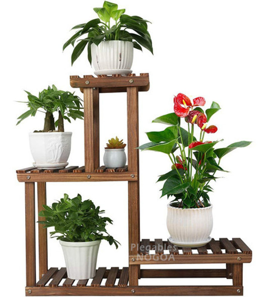 Soporte De Madera Para Plantas, Exhibidor Múltiples Objetos. 0
