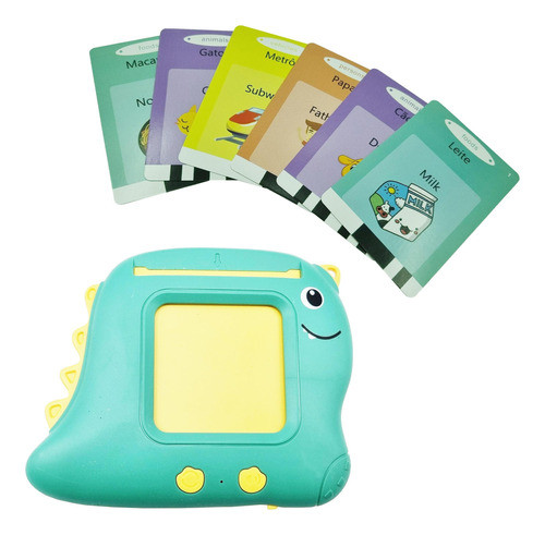 Brinquedo Card Infantil Cartão Fala Inglês Português - Verde 0