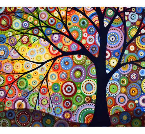 Kit De Pintura De Diamantes 5d 30x40cm Arbol Colores 0