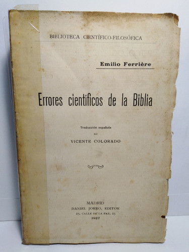 Emilio Ferriere-errores Cientificos De La Biblia- 0