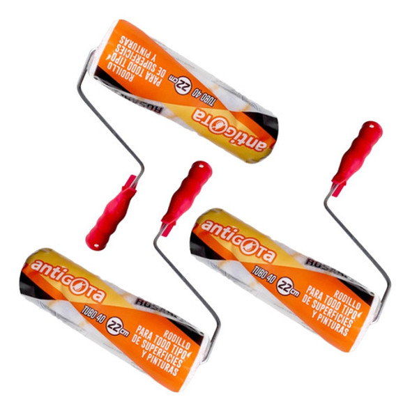 Promo 3 Rodillos Antigota Lana Sintetica Rosarpint 22 Cm-t40 0