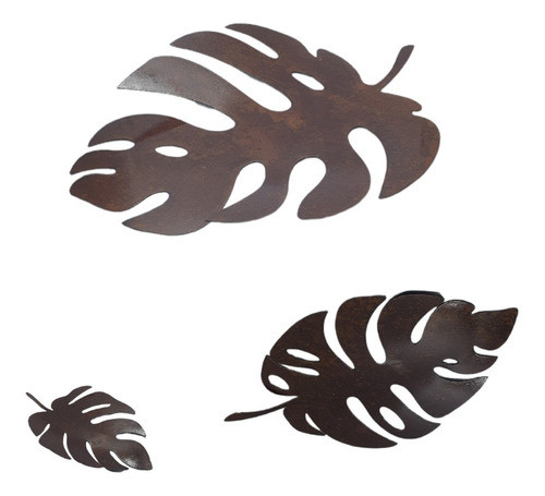 Hoja Monstera/costilla De Adan- Chapa Oxido + Laqueado 24x17 1