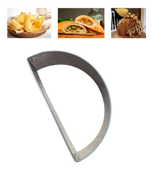 Aro Meia Lua Fogassa Pizza Pastel Clausone 20x5 Inox 0