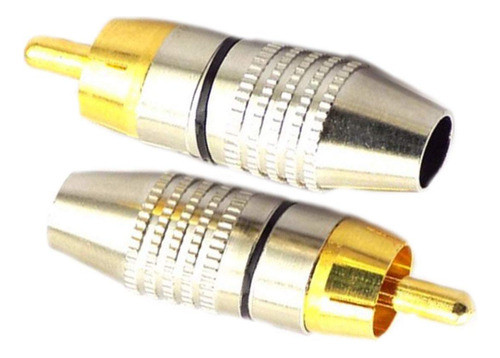 10 Unids Audio Video Jack Adapterrca Macho Solderless Cable 1