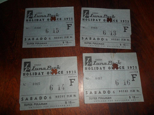 Antigua Entrada Show Holiday On Ice 1971 Luna Park Peñaflor 0