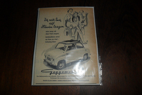Goggomobil Antigua Publicidad Automovil Isaria 0