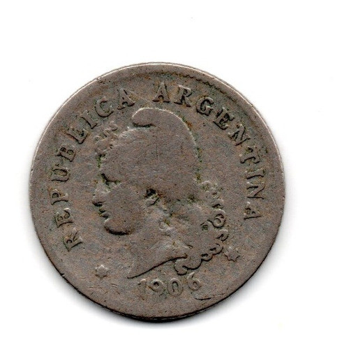 Moneda Argentina 10 Centavos 1906 Niquel Muy Lindo 0