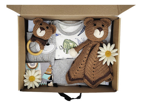 Box Regalo 10 Productos Bebé Recien Nacido Baby Shower Gris 0