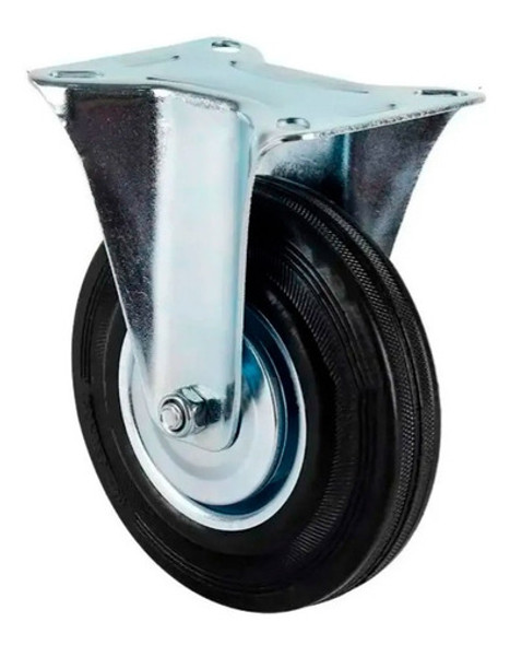 Rueda De Goma Negra Con Base Fija 125mm 100kg Mueble Bronzen 0