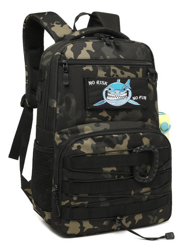 Mochila Para Senderismo Molle De 25l Camuflaje Negro Xint... 0