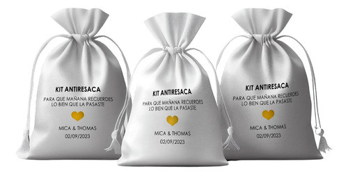Bolsitas Kit Antiresaca Personalizadas Paquete X10 10x12cm 0