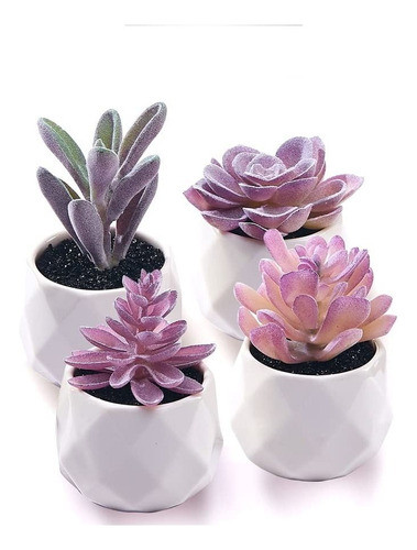 Cadnly Juego De Plantas Suculentas Falsas, Escritorio De Pla 0