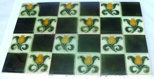 6 Azulejos Mayolicas Antiguos Sellados 0