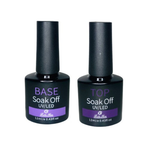 Kit Blindagem Manicure Bella Rosa Top + Base Soak Off Uv/led 0
