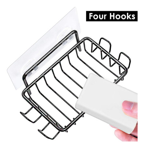 Nieifi Jabonera Con 4 Ganchos De Acero Inoxidable Adhesivo N 1